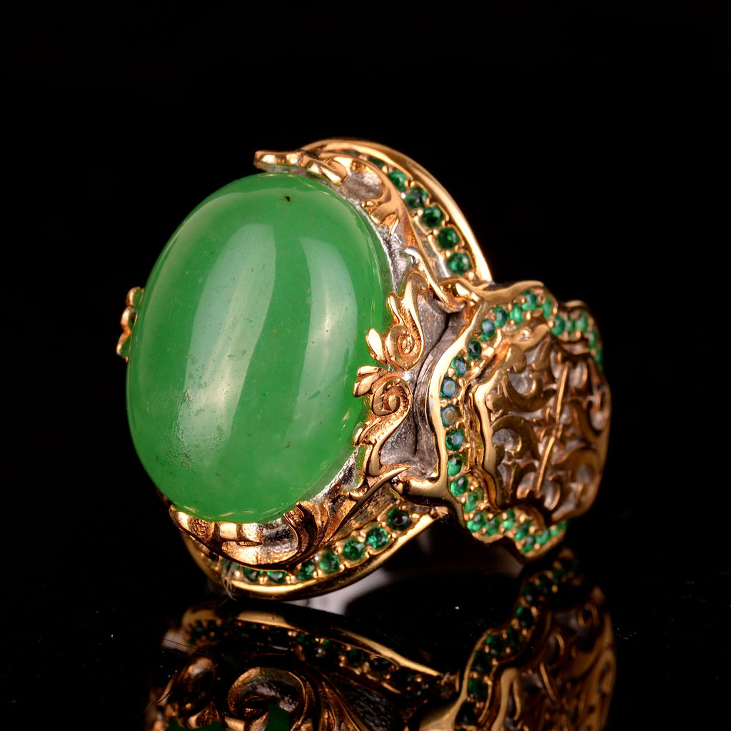 Natural Stone Ring - 925 Sterling Silver Handmade Sultan Ring — 5