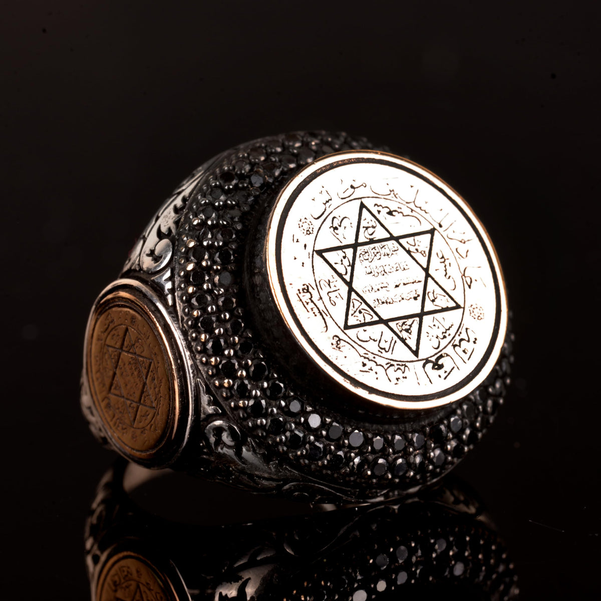925 Sterling Silver Men's Ring, David Star Motif — 5