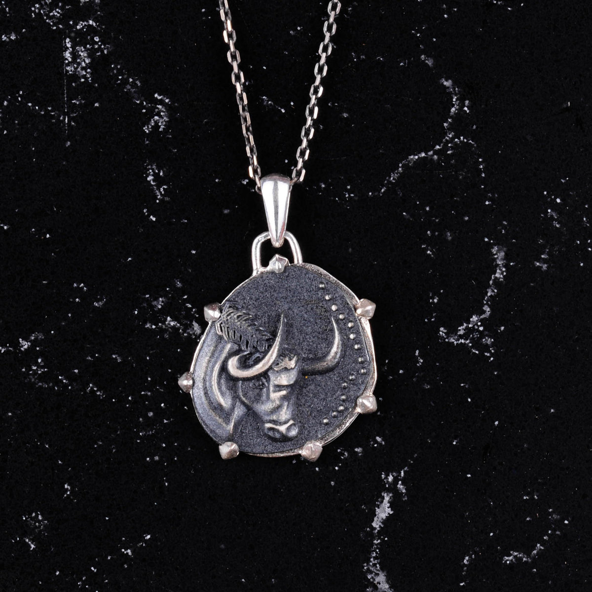 925 Sterling Silver Design Pendant - Zodiac Sign Necklace - Handmade Necklace (Taurus) — 4