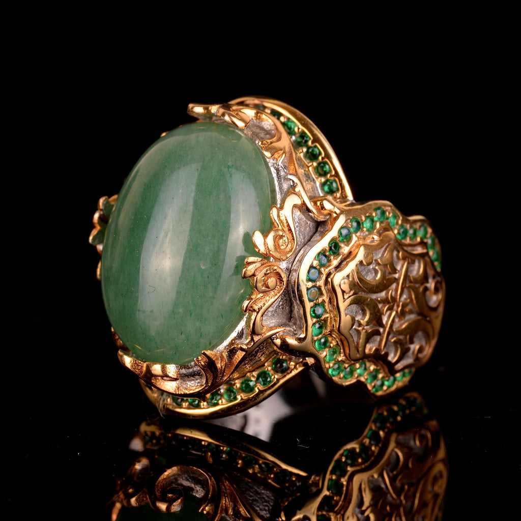 Natural Stone Ring - 925 Sterling Silver Handmade Sultan Ring — 4