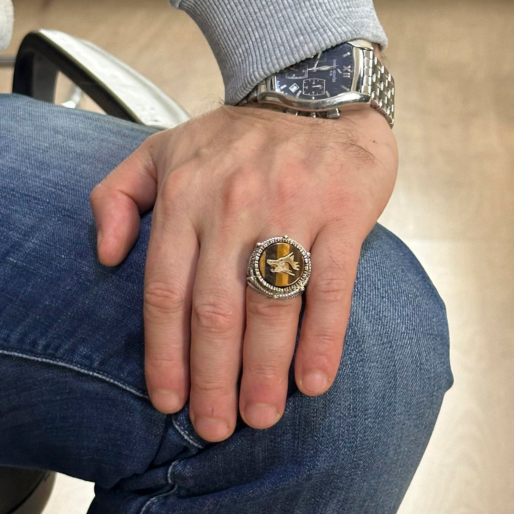Tiger Eye Silver Ring, Symbolic Ring, 925 Sterling Silver Ring — 3