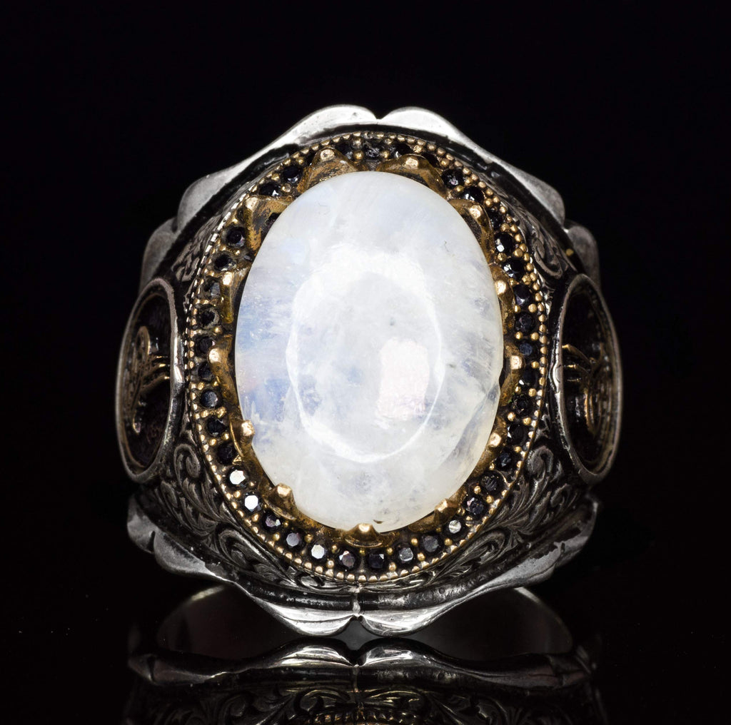 925 Sterling Silver Ring - with Natural Moonstone — 2