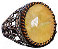 KAMBO Handmade Men's Minimalist Yellow Sapphire Ring 9.05 Carat, 925 Sterling Silver, Natural Gemstone Statement Jewelry