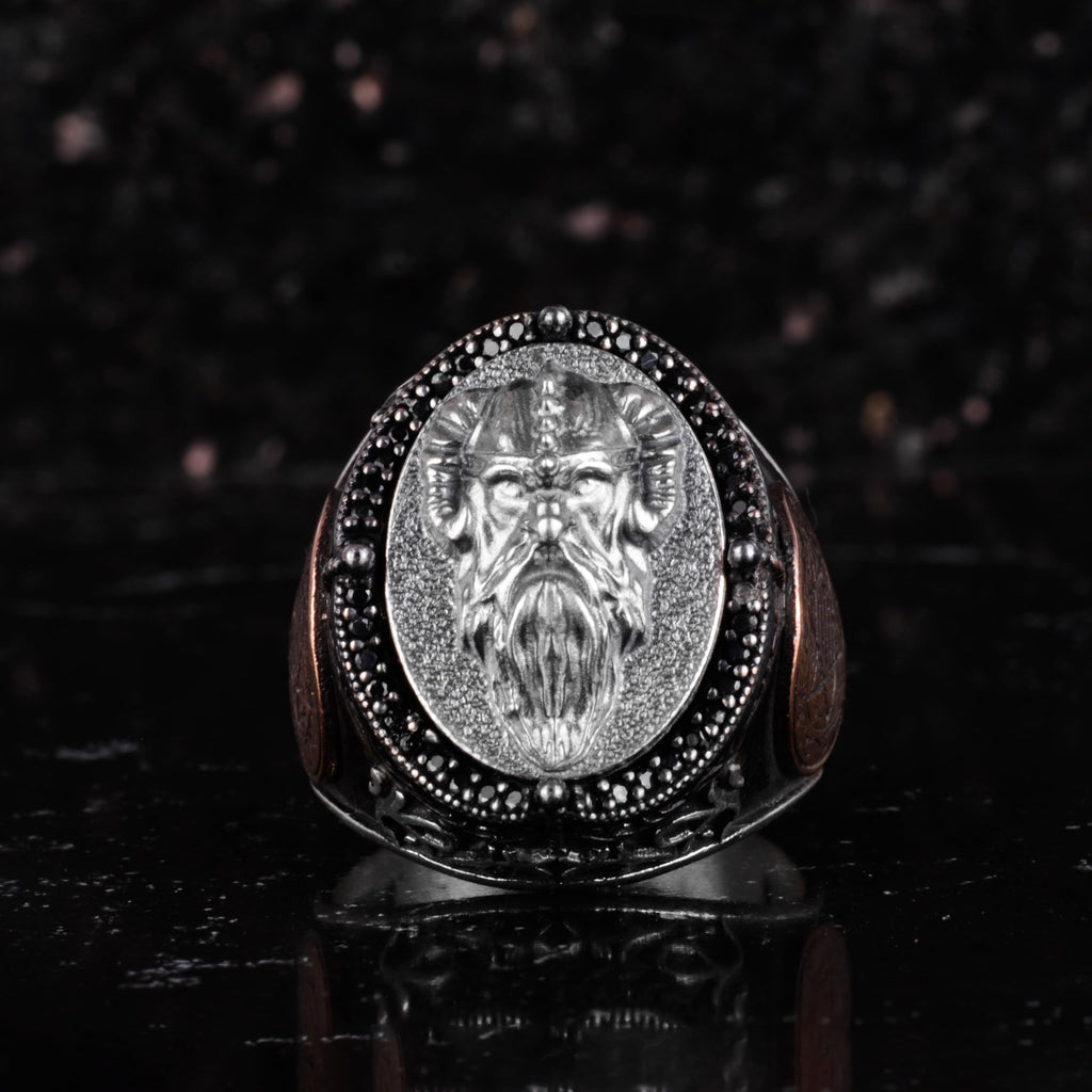 KAMBO Large Men's 925 Sterling Silver Ring – Bronze Star of David Detail – Symbolic Statement Ring (Guardian) — 4