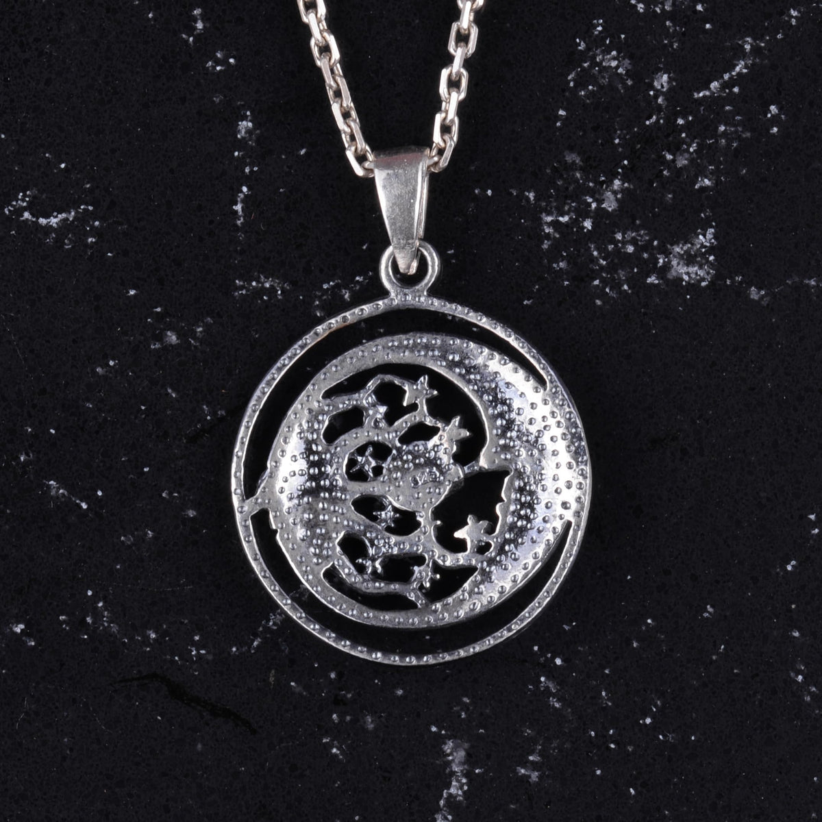 925 Sterling Silver Sun and Moon Necklace - Sky Themed Accessory - Handmade Jewelry — 5