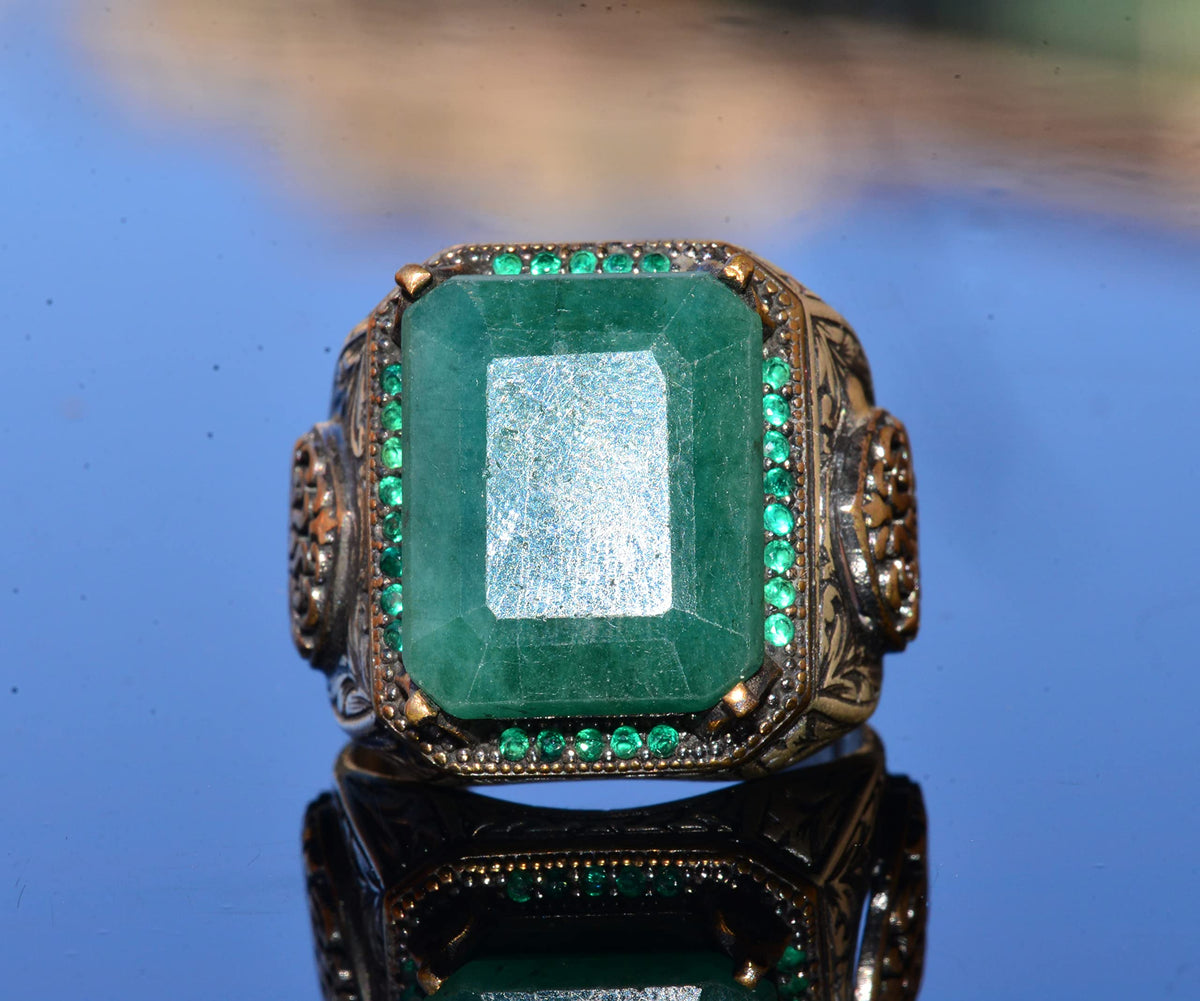 Emerald Natural Stone Sultan Ring — 5