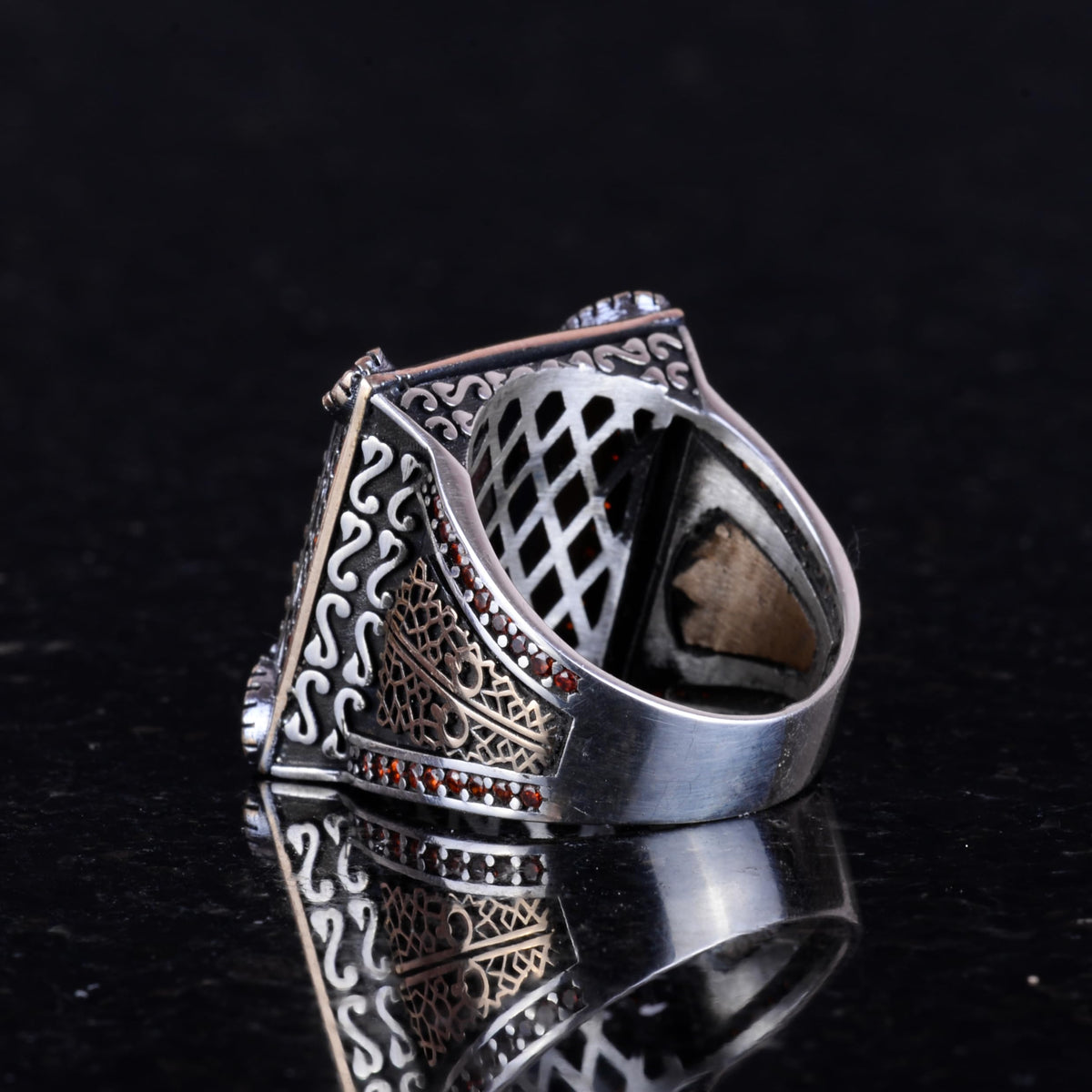 Real Natural Ruby Stone Men's Ring - Handmade, 925 Sterling Silver Ring — 4