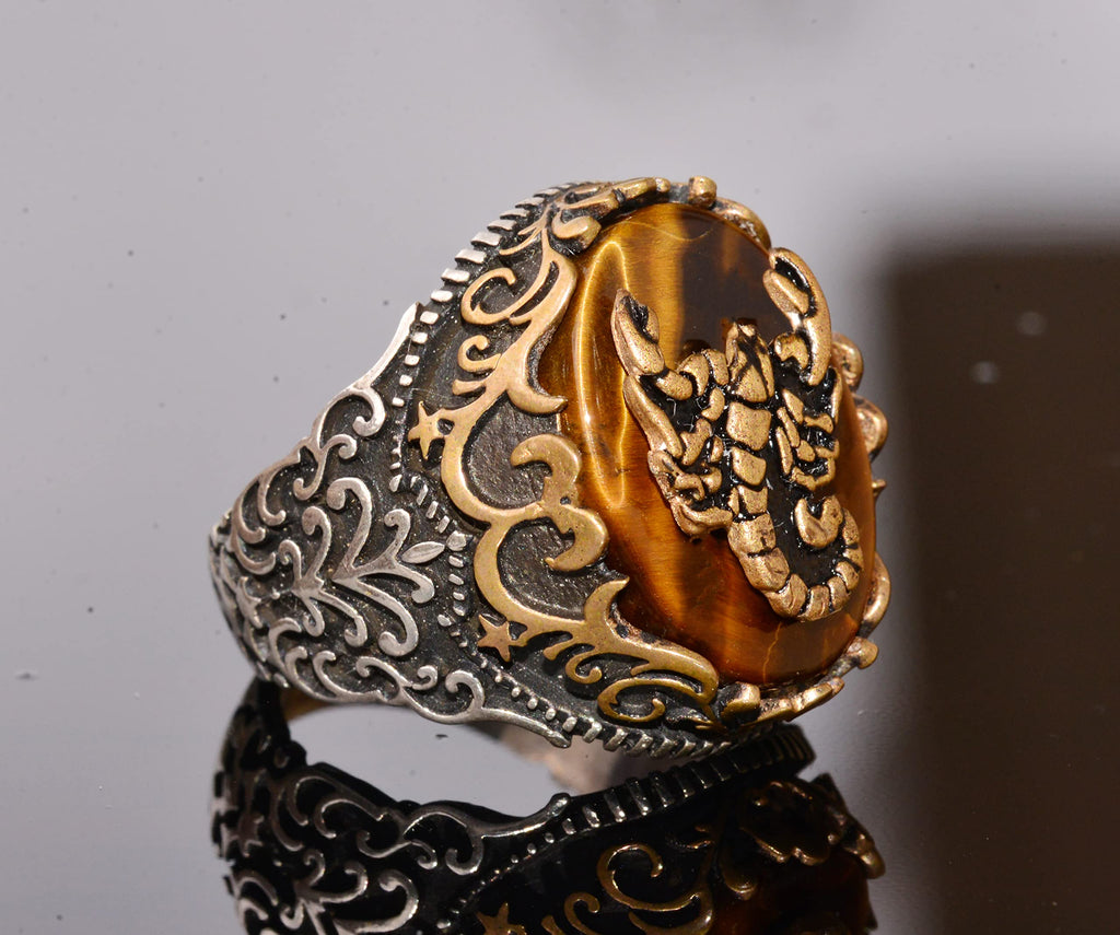 Natural Tiger's Eye Stone Ring - 925 Sterling Silver Ring — 4
