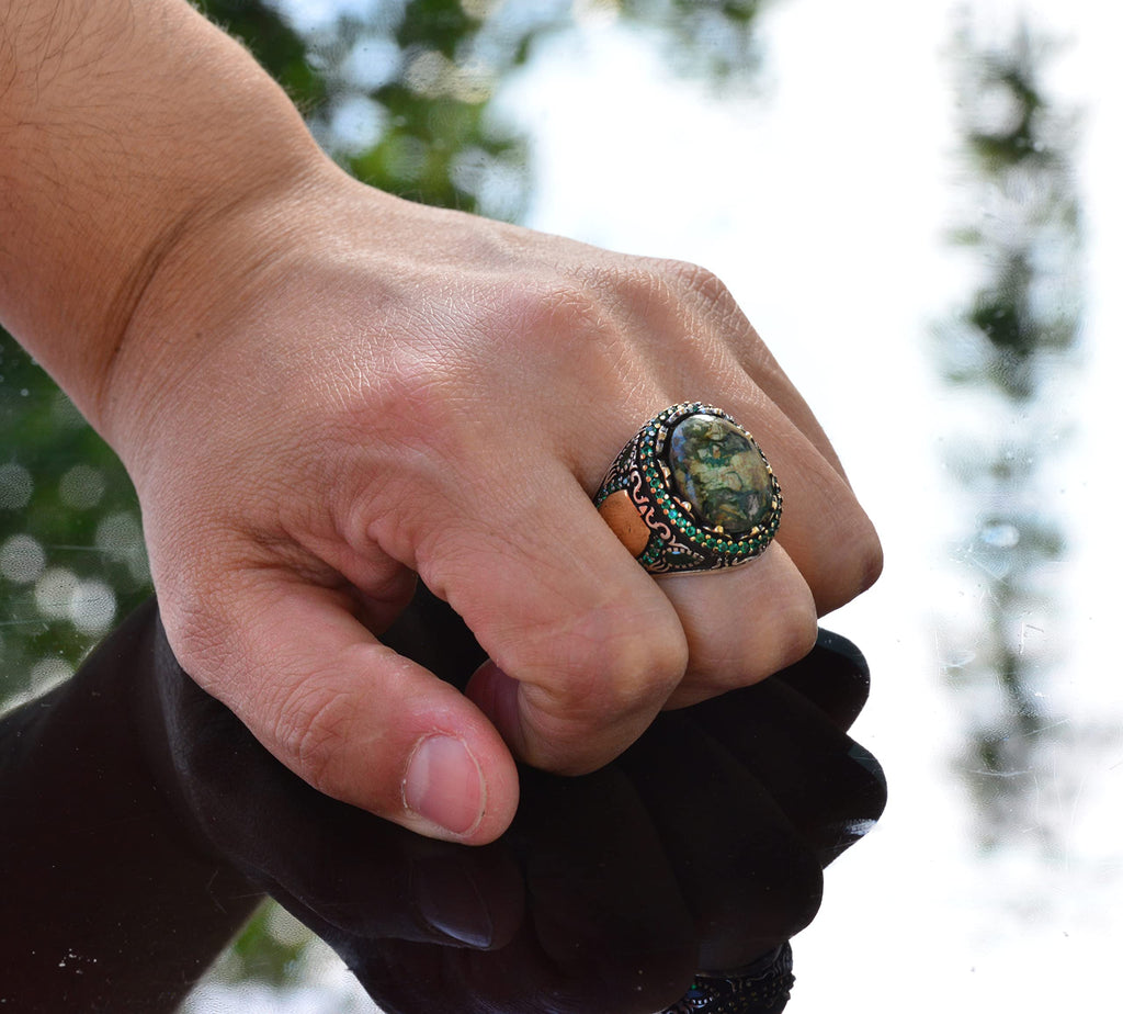 Green Turquoise Stone Ring (Model-5) — 6