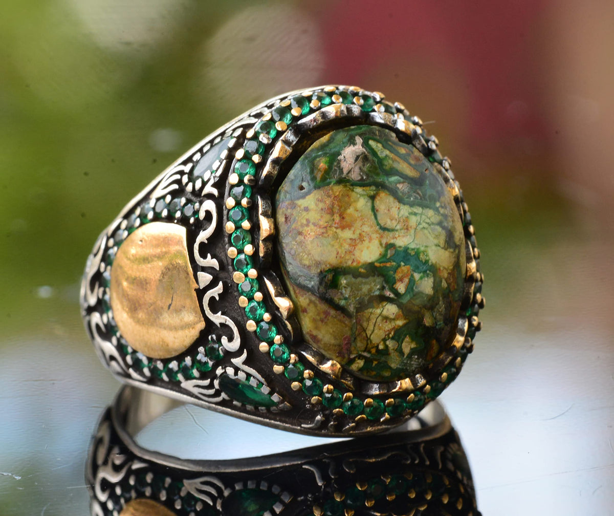 Green Turquoise Stone Ring (Model-5) — 5