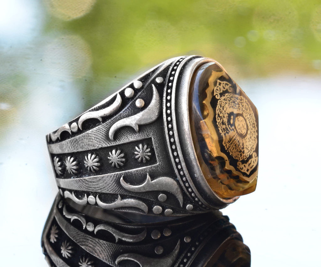 925 Sterling Silver Islamic Ring, Gift for Muslims, Religious Jewelry, Special Design Ring — 3