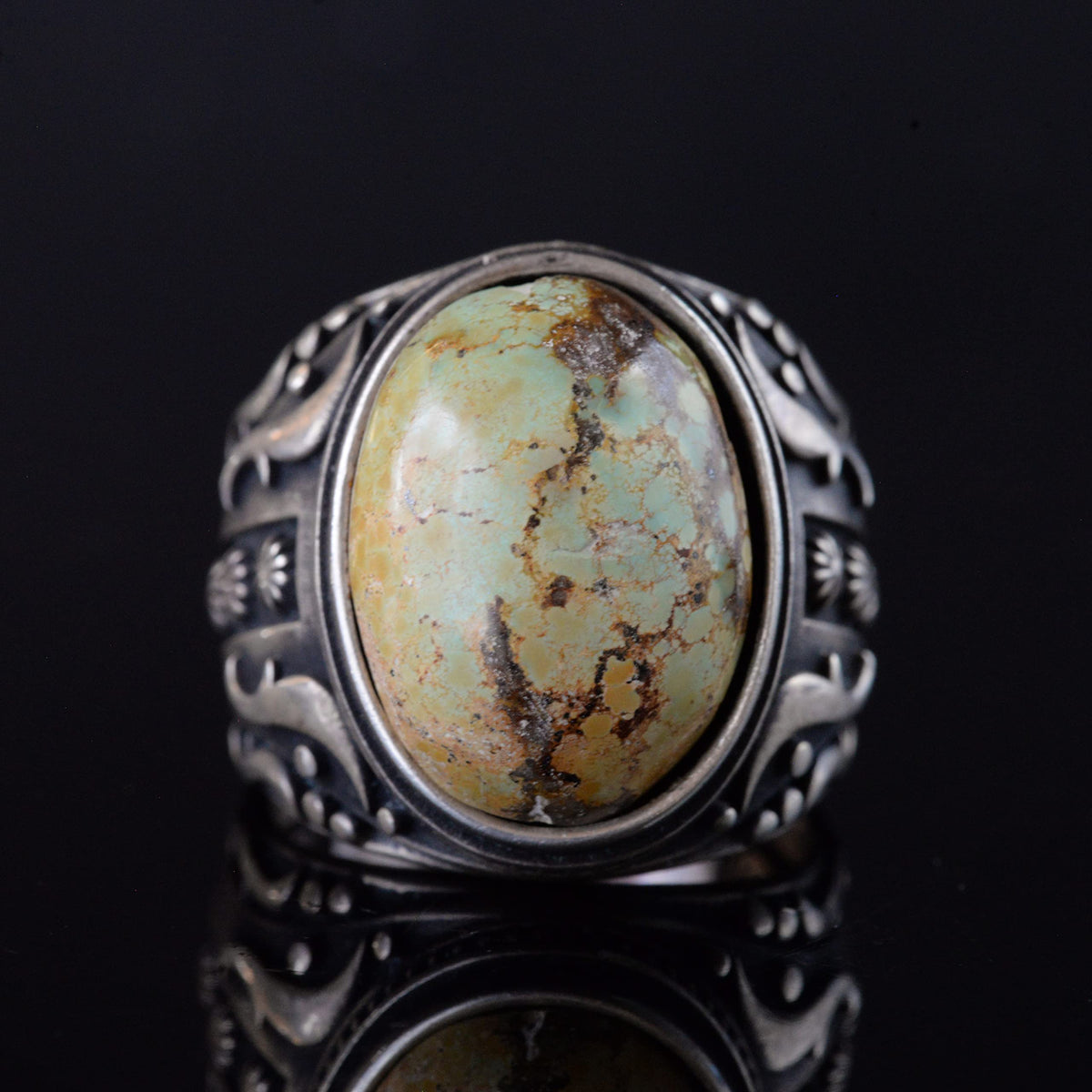 925 Sterling Silver Men's Ring Natural Arizona Turquoise Stone - Vintage Design Handmade Jewelry (Model-2) — 3