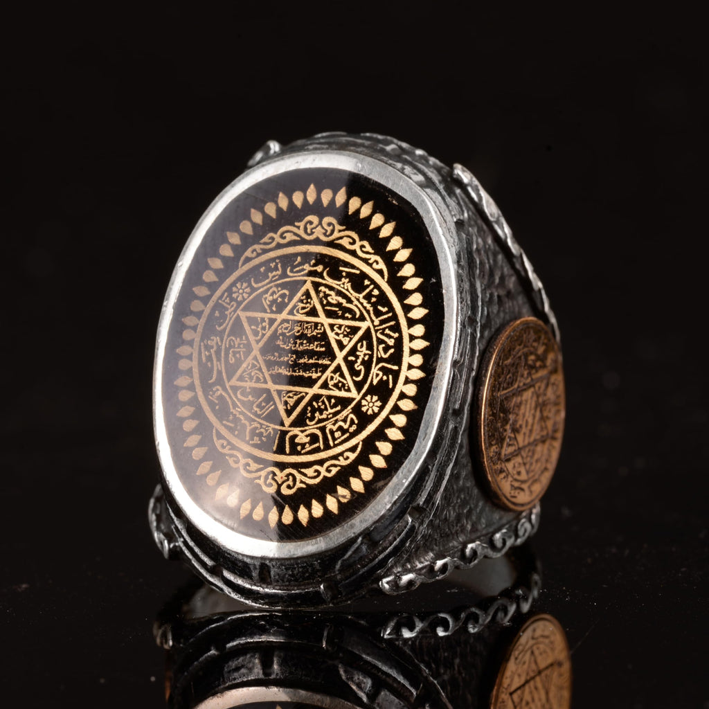 Seal of Solomon Men's Ring, 925 Sterling Silver King Ring, Star of David Kabbalah Large Ring (Personalized) — 4