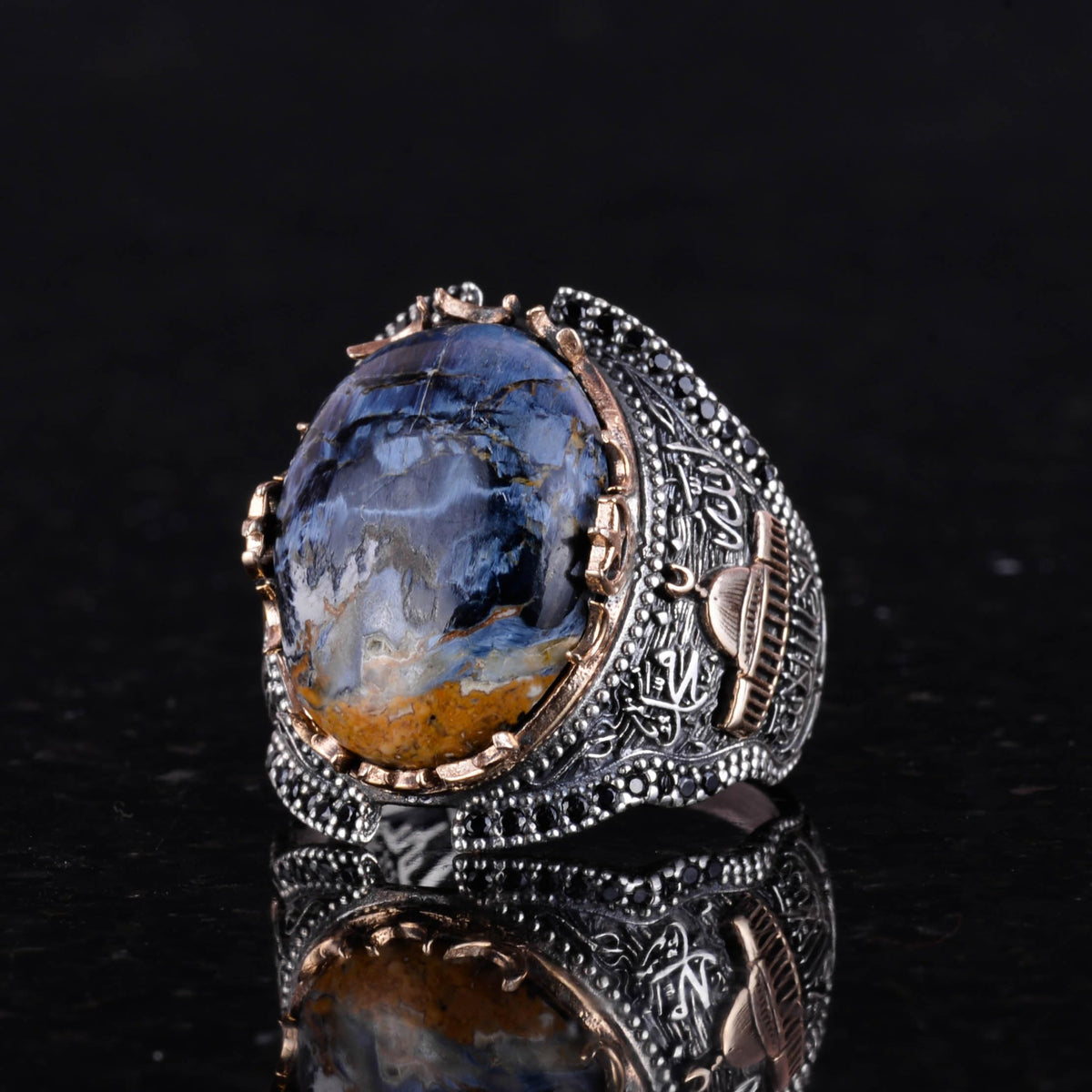 Natural Pietersite Stone Ring, 925 Sterling Silver (Model-2) — 3