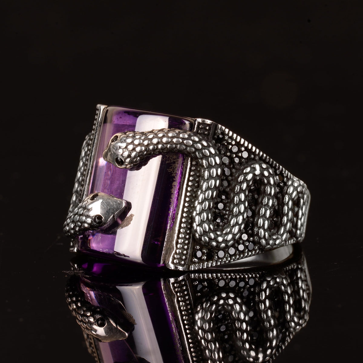 925 Sterling Silver Snake Ring — 5