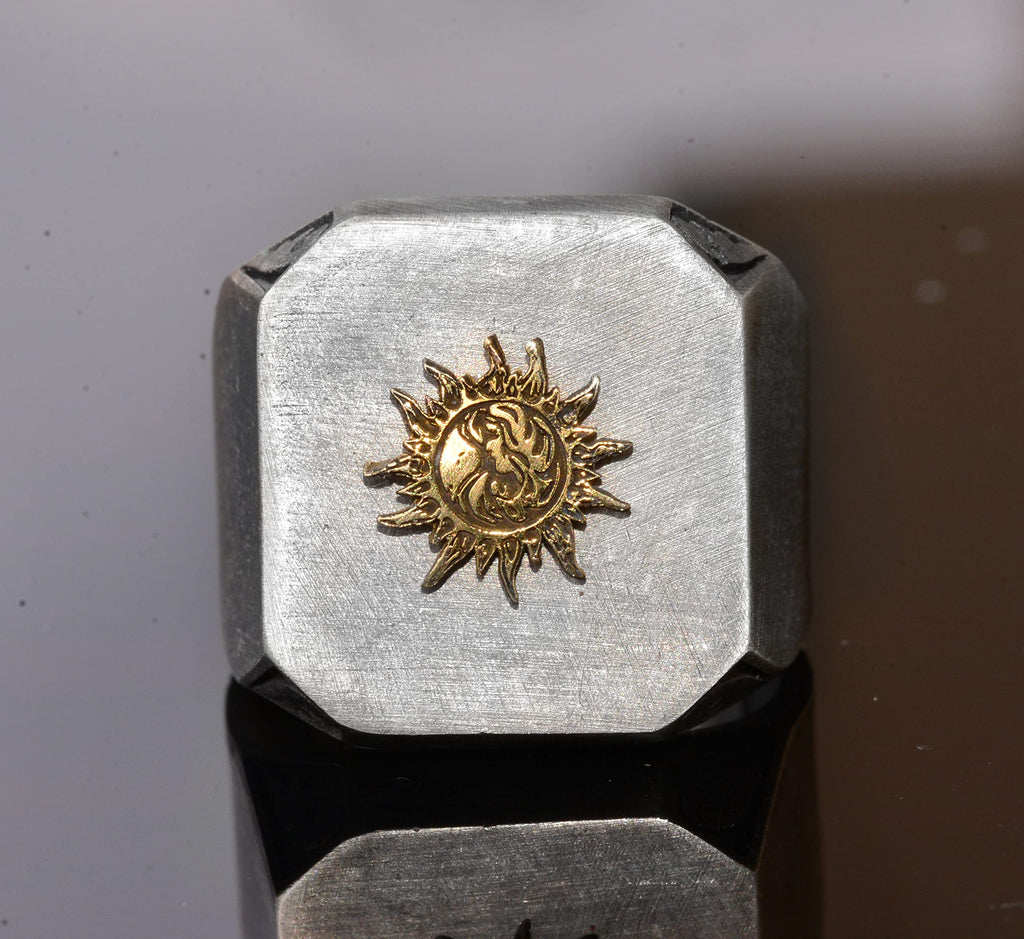 925K Silver Men's Ring - Seal Ring - Handmade Ring (Sun) — 2