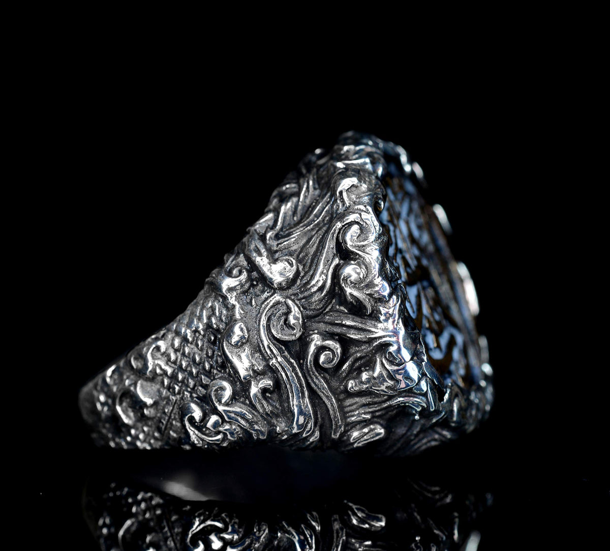 925 Sterling Silver Men's Ring, Muslim Ring, Islamic Ring — 3