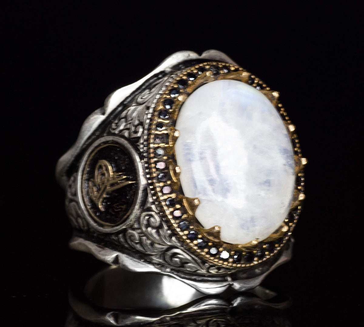 925 Sterling Silver Ring - with Natural Moonstone — 3