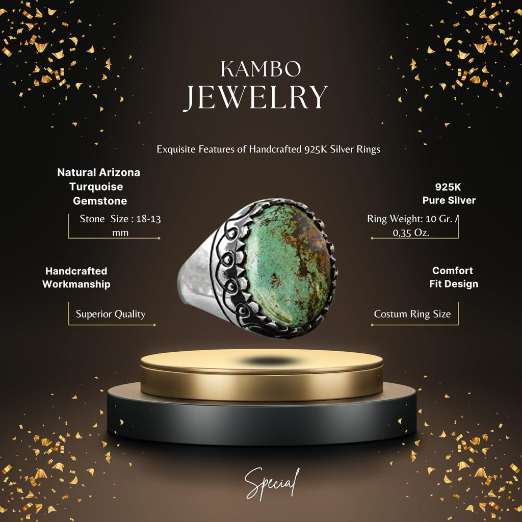Arizona Green Turquoise Stone Ring — 2