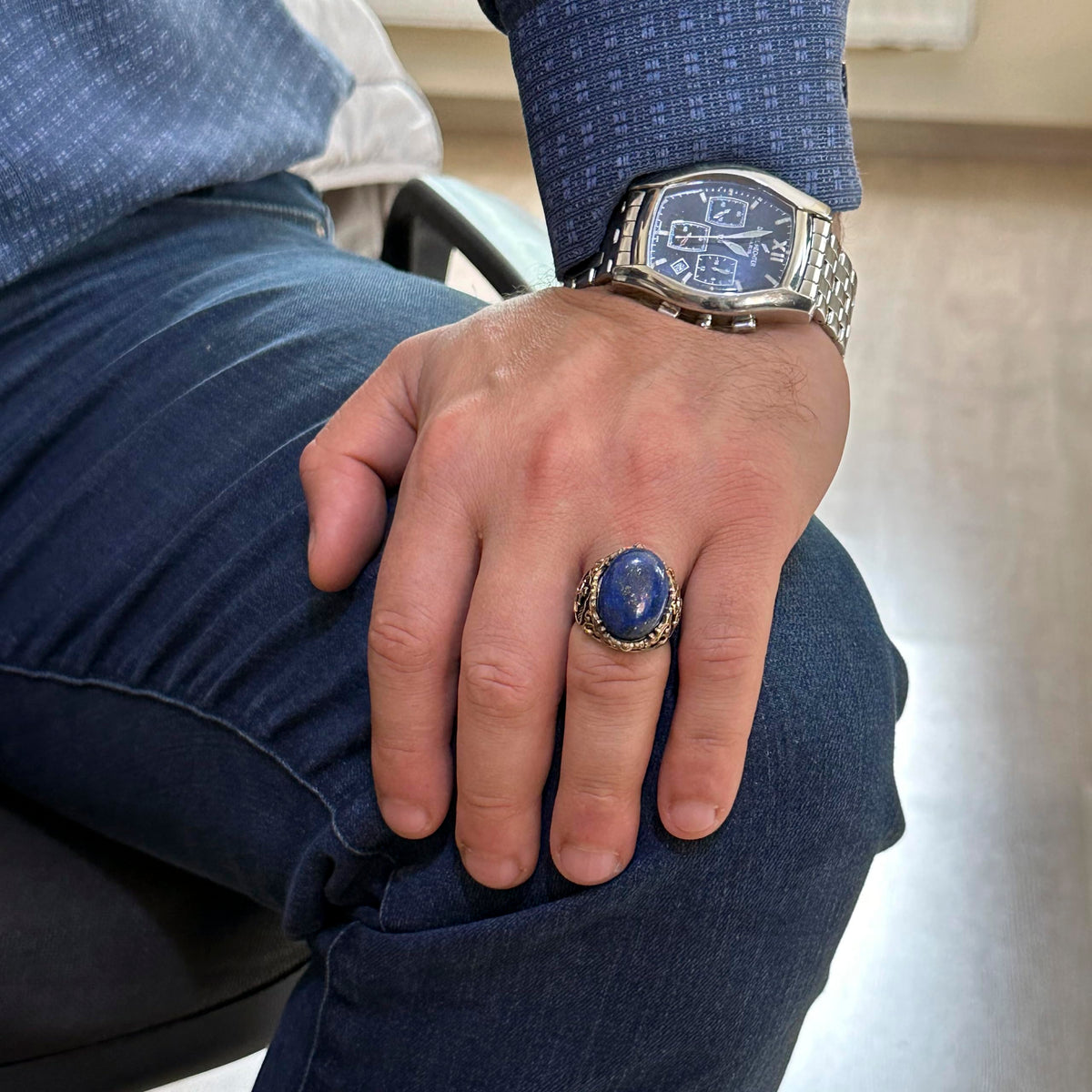 Handmade Lapis Lazuli Stone Ring - KAMBO — 3