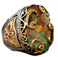 925 Sterling Silver Arizona Turquoise Gemstone Men's Ring