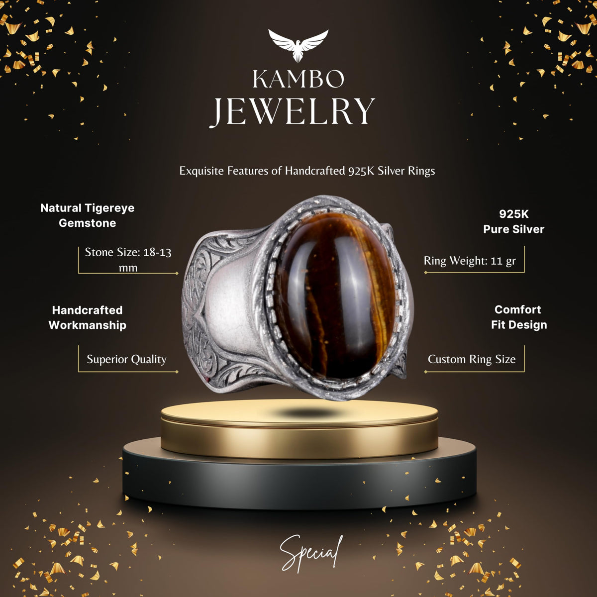 KAMBO Natural Gemstone Ring — 2