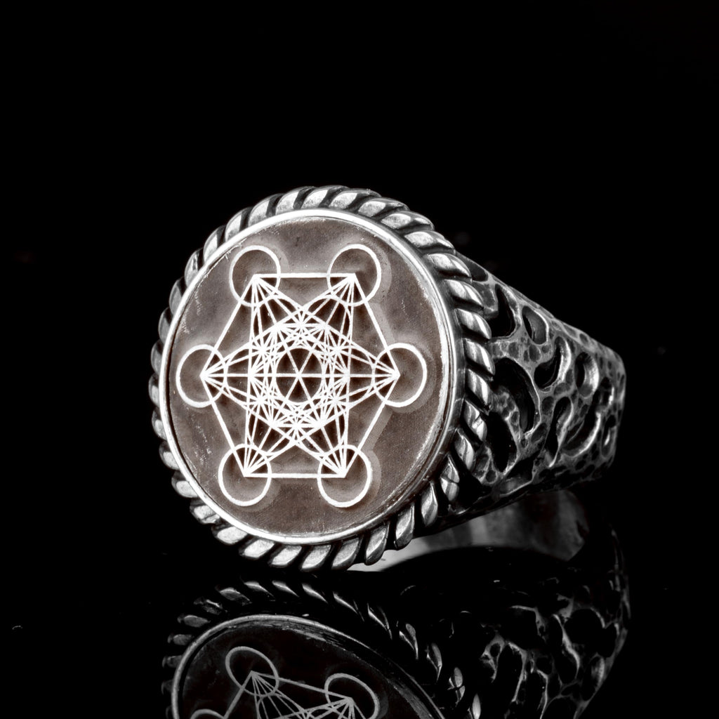 Metatron Ring, Helatron Cube Sacred Geometry, Talisman Ring, 925 Sterling Silver Ring — 4