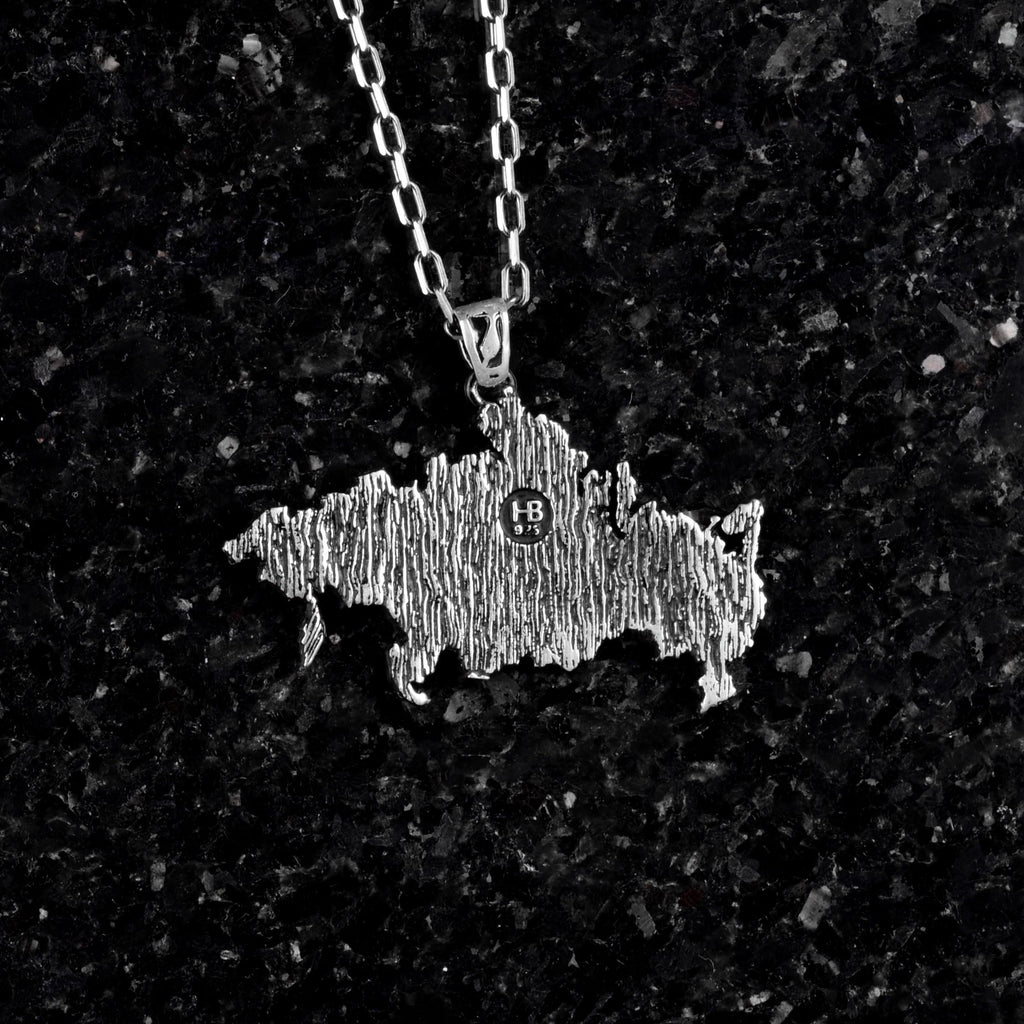 KAMBO 925 Sterling Silver Country Map Rope Chain Necklace (Russia) — 5