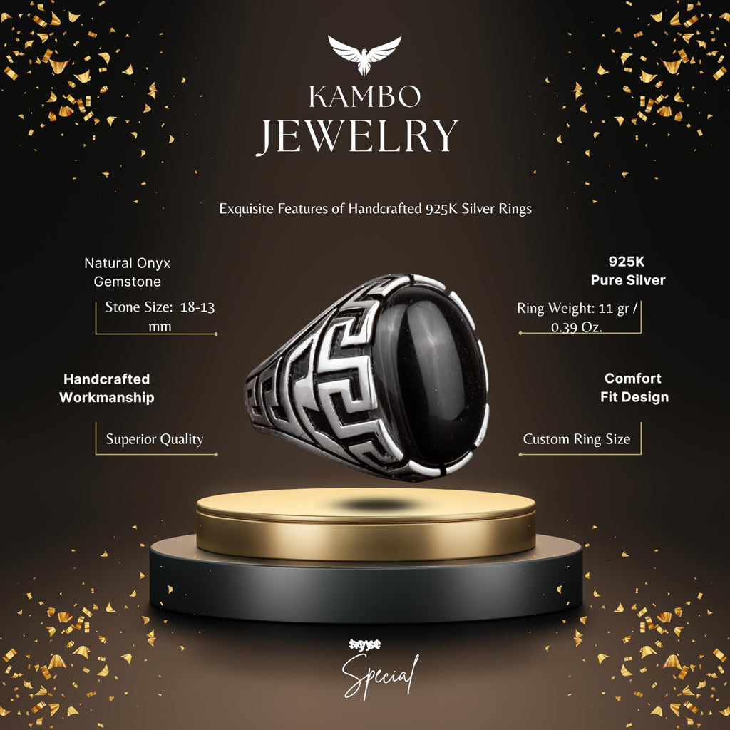 Handmade Silver Ring - Onyx Stone Men's Ring — 2