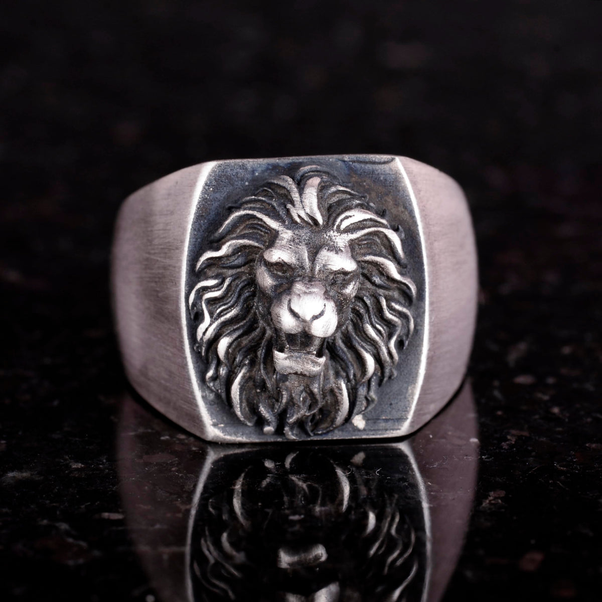 Lion Ring, Animal Figure Ring, Leo Zodiac Ring, 925 Sterling Silver Ring, Showy Ring (Customizable) — 2