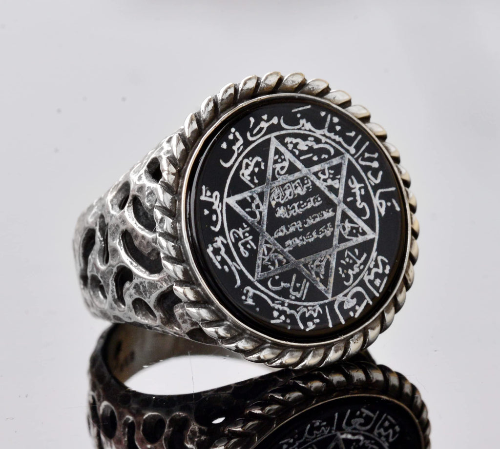 Star of David, Solomon's Seal 925 Sterling Silver Men's Ring — 3