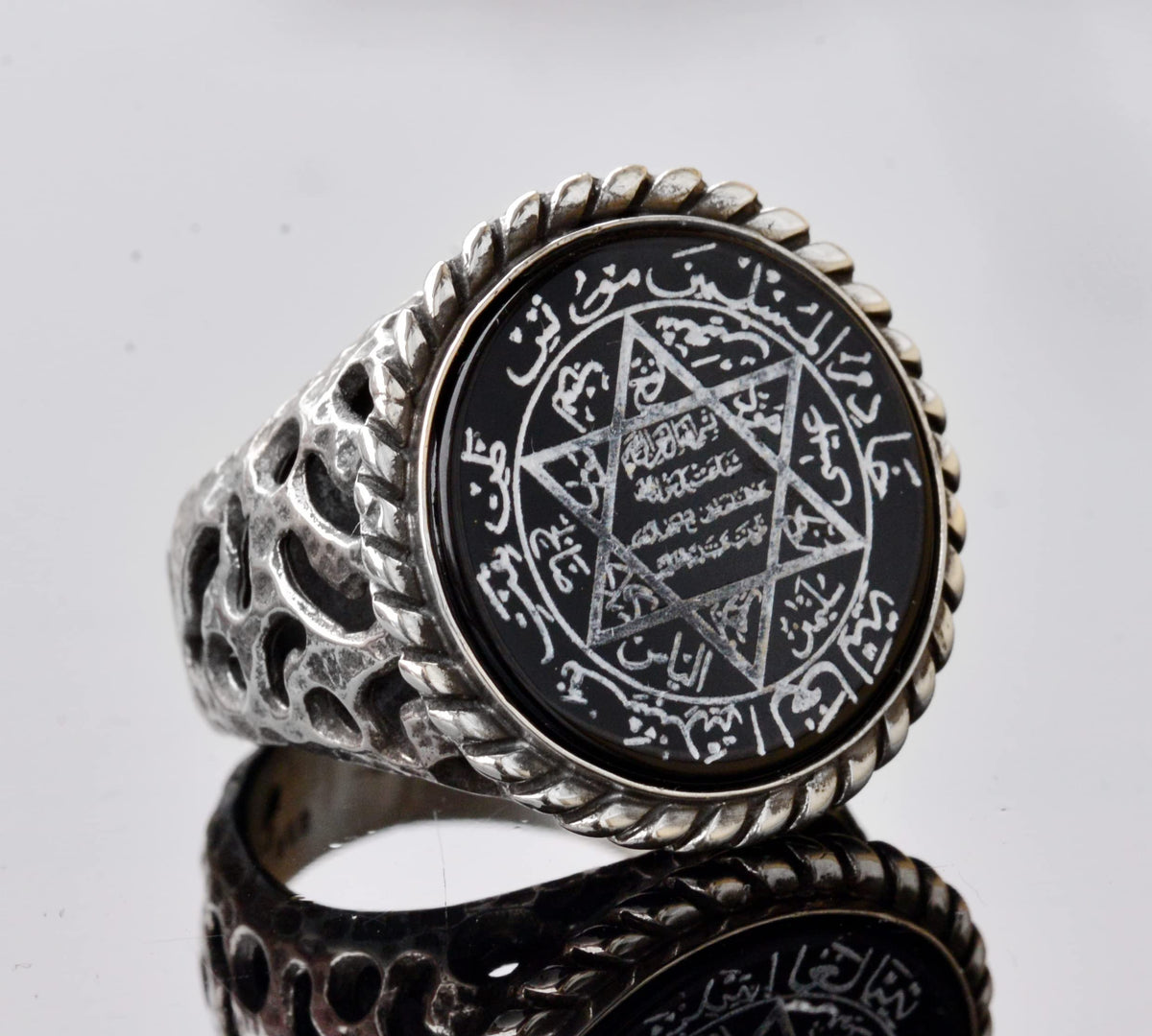 Star of David, Solomon's Seal 925 Sterling Silver Men's Ring — 3