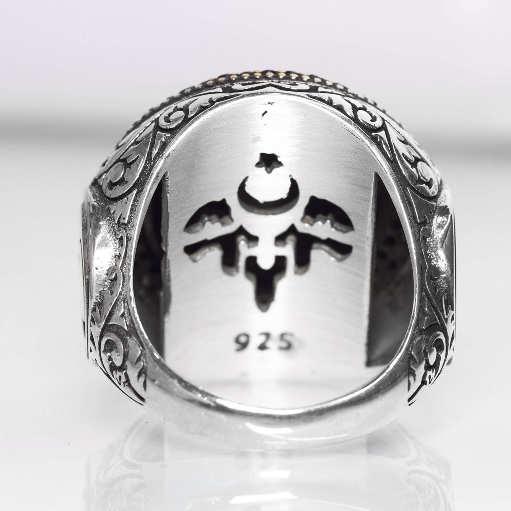 KAMBO Men's 925 Sterling Silver Islamic Ring with 'Lailahe Illaallah Muhammeden Resulallah' Inscription — 5