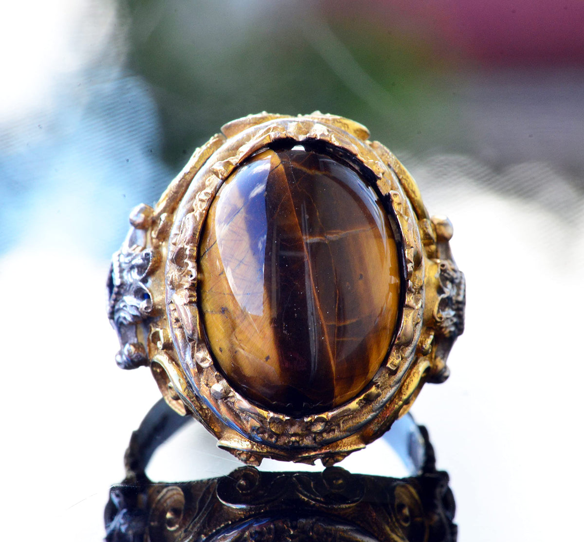 Natural Tiger Eye Stone Ring — 5