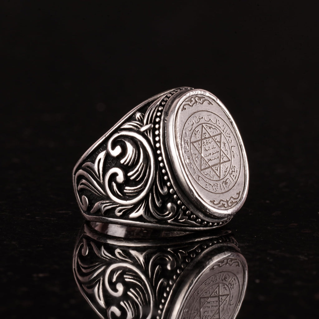 Star of David Ring, 925 Sterling Silver Seal of Solomon Ring, Handmade Men's Silver Ring — 4