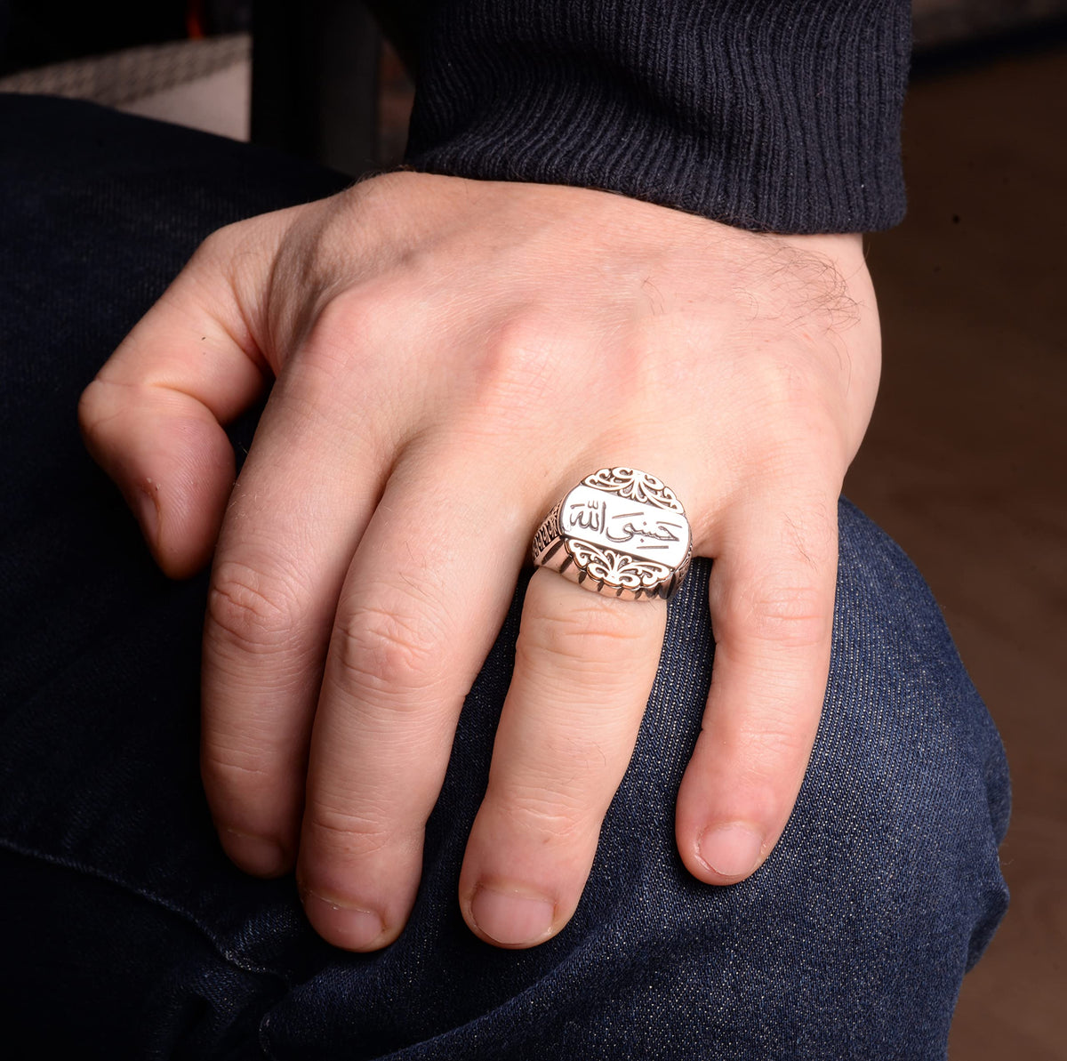 Islamic Ring Men's Ring, Handmade Ring, 925 Sterling Silver Men's Ring — 6