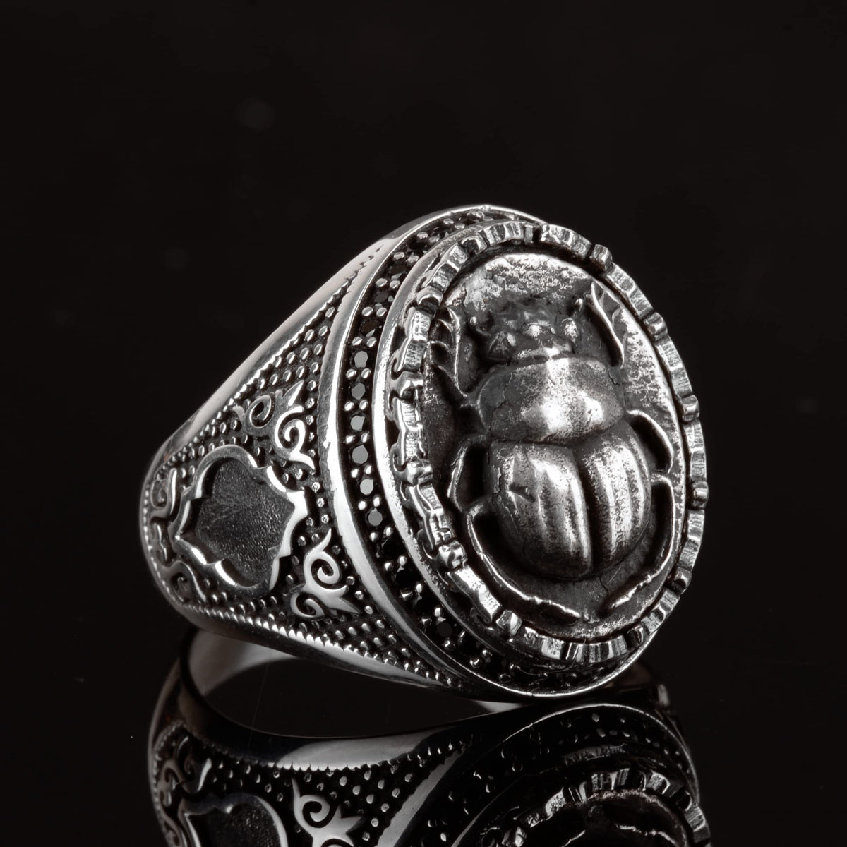 Kambo 925 Sterling Silver Men's Beetle Ring - Showy and Unique Design, Ideal for Daily Wear and Special Occasions — 3