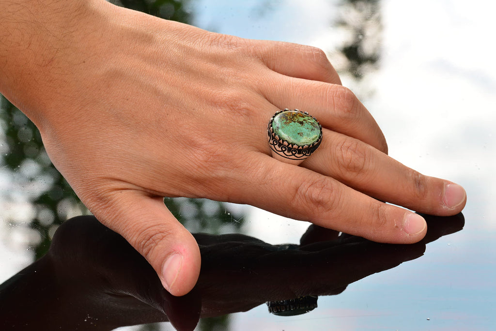 Arizona Green Turquoise Stone Ring — 6