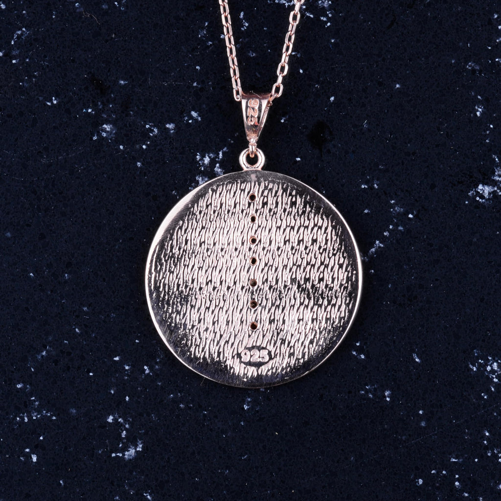 925 Sterling Silver Chakra Necklace, Rose Gold Plated — 5