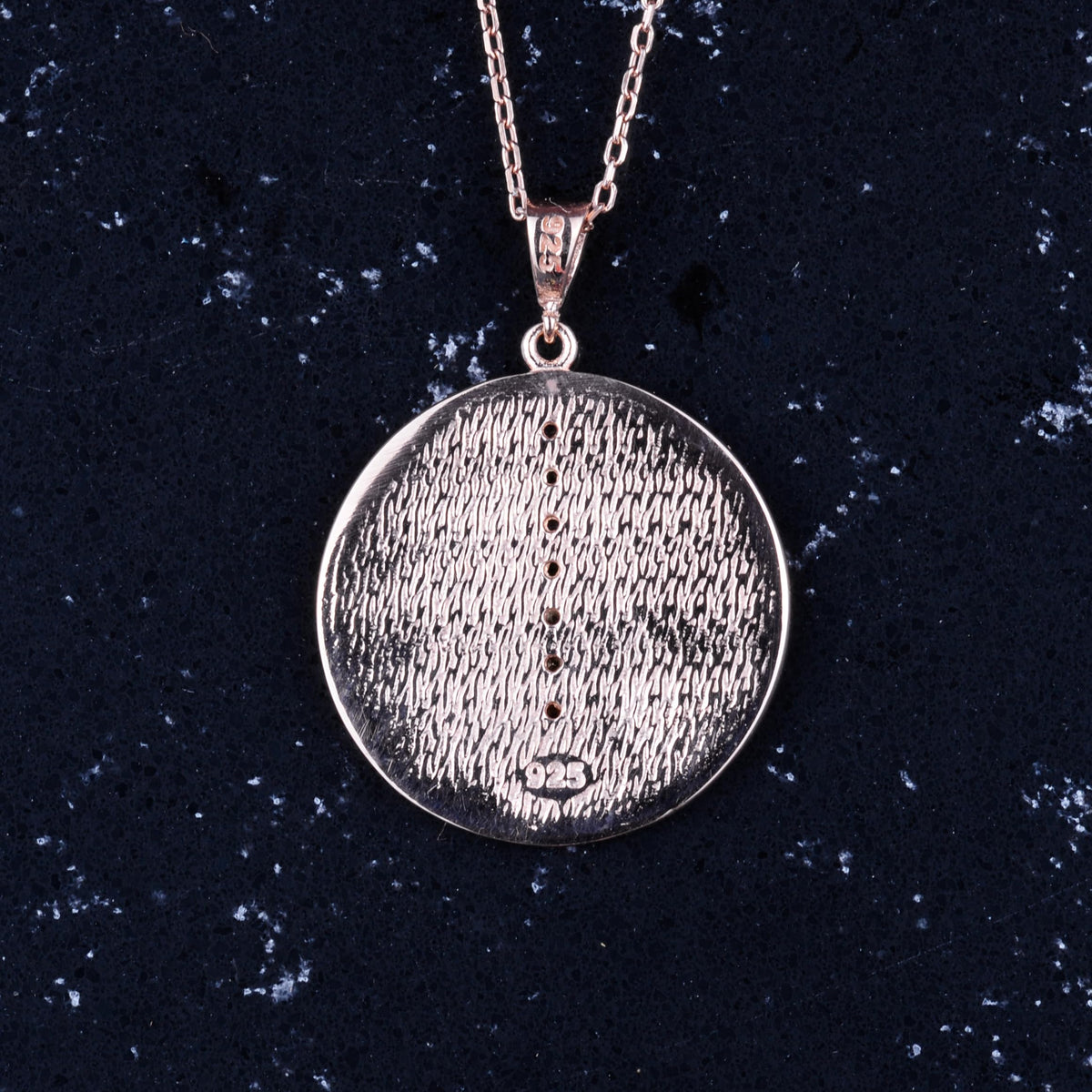 925 Sterling Silver Chakra Necklace, Rose Gold Plated — 5
