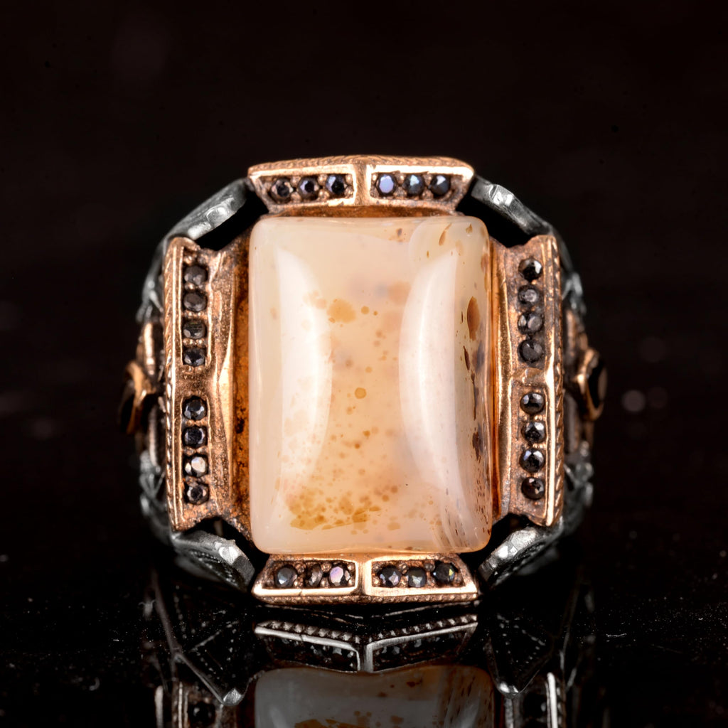 Natural Yemen Agate Stone Ring - 925 Sterling Silver Ring (Model-4) — 2