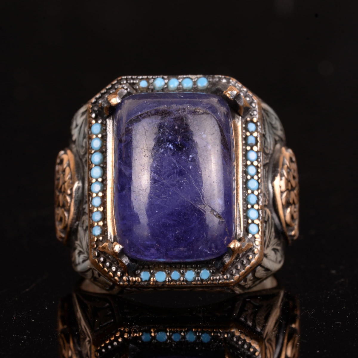 Natural Tanzanite Stone Ring, Handmade 925 Sterling Silver Ring — 2