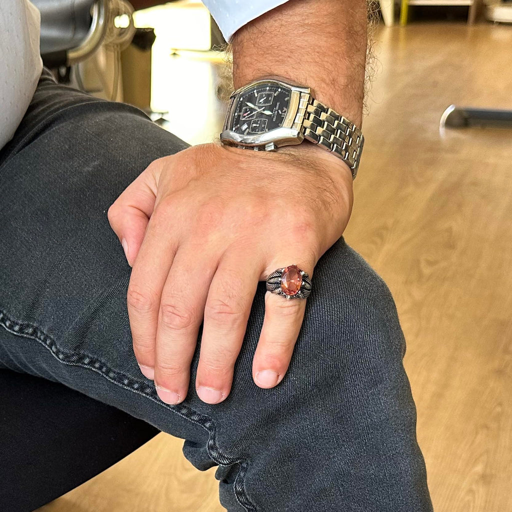 Silver Claw Ring - Handcrafted Sultanit Stone Ring — 3
