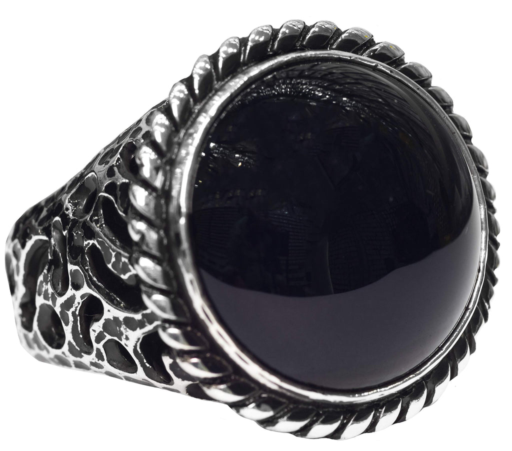 925 Sterling Silver Ring - Bold and Stylish Design with Natural Onyx Stone