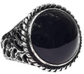 925 Sterling Silver Ring - Bold and Stylish Design with Natural Onyx Stone