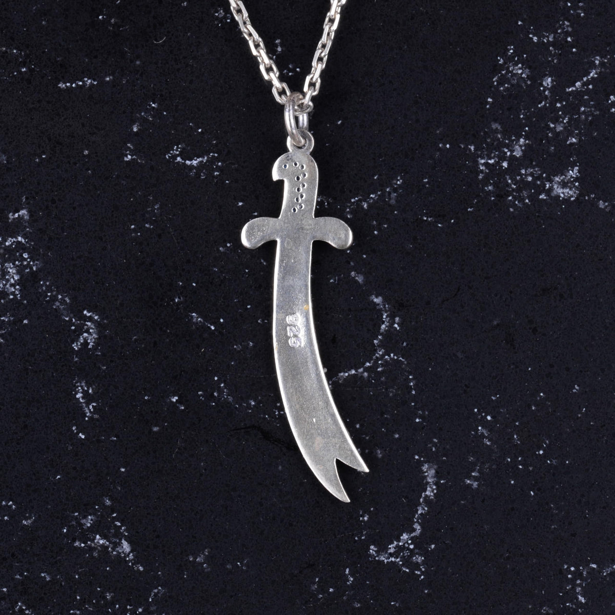 925 Sterling Silver Zulfiqar Sword Necklace - Zircon Stone Islamic Jewelry (Model-2) — 5