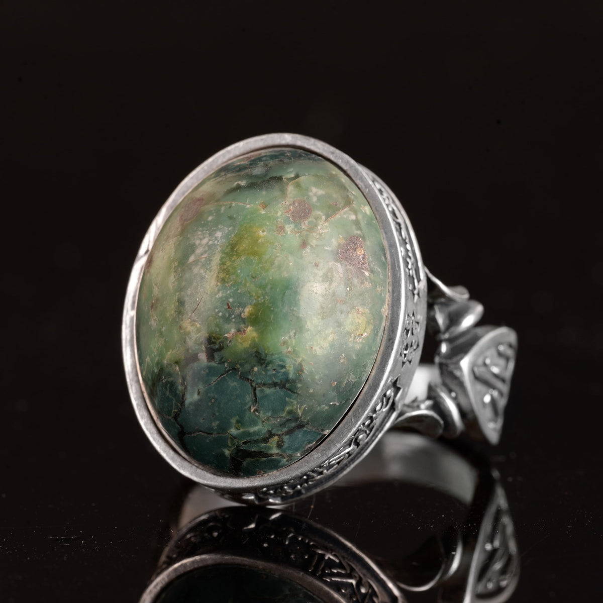 Handmade Natural Arizona Turquoise Stone Ring - 925 Sterling Silver (Model-2) — 6
