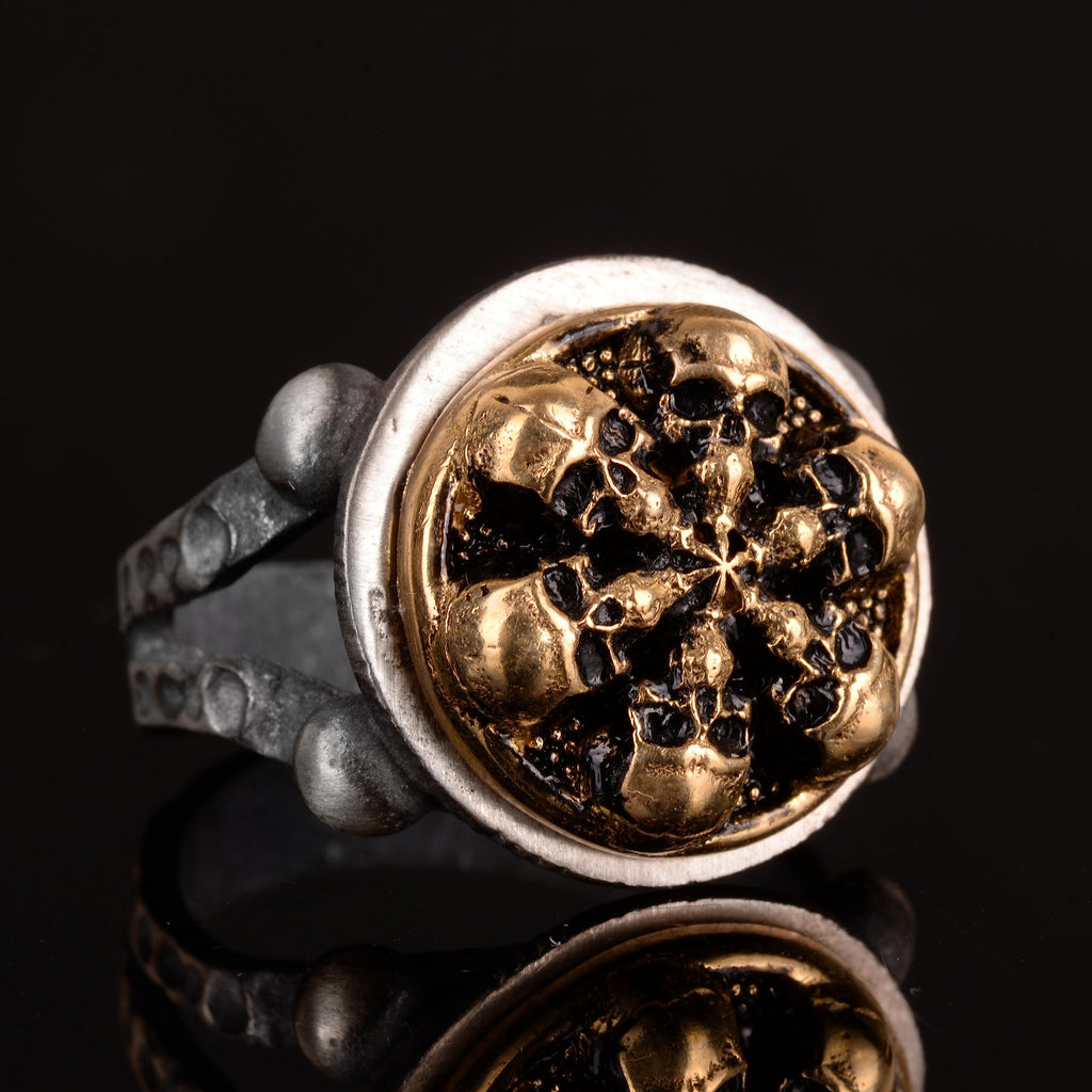 KAMBO Handmade 925 Sterling Silver Skull Ring for Men, Gothic Vintage Statement Jewelry, Bold Edgy Design, Daily Wear an