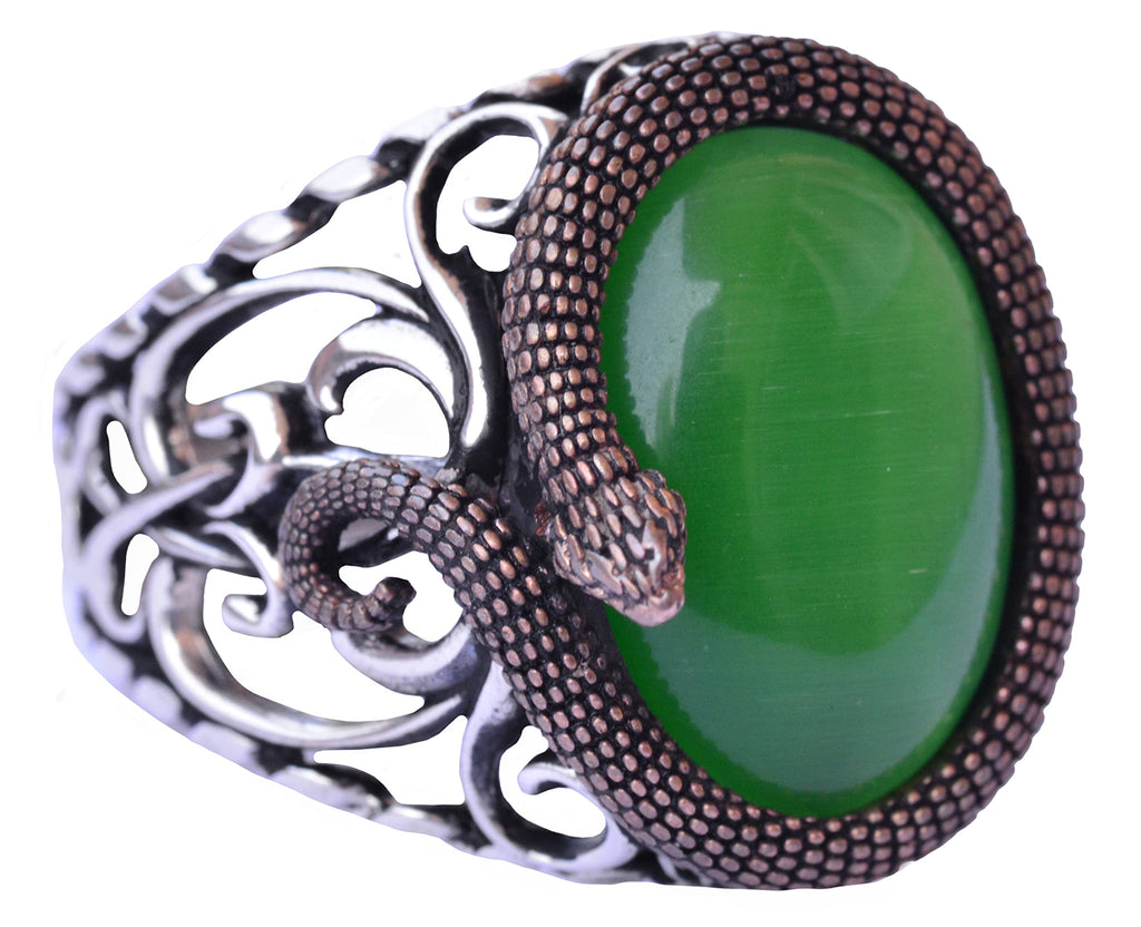 Elegant Snake Figure 925 Sterling Silver Men's Ring Collection