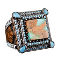 Natural Arizona Turquoise Stone Ring - Handcrafted 925 Sterling Silver (Model-2)